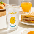 Cute Potato & Tomato Inspired Flip-Rim Glass Cup – Ins Style Creative Coffee Mug, Juice & Milk Cup, Heat-Resistant Drinking Glass for Home Use